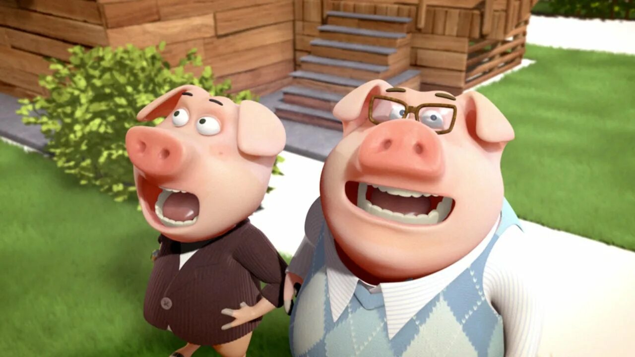 3 Pigs and a Baby. 3д анимация мультфильттфильмы инскнт русские. Pig 3d image animation. Arms skudbudd full animation