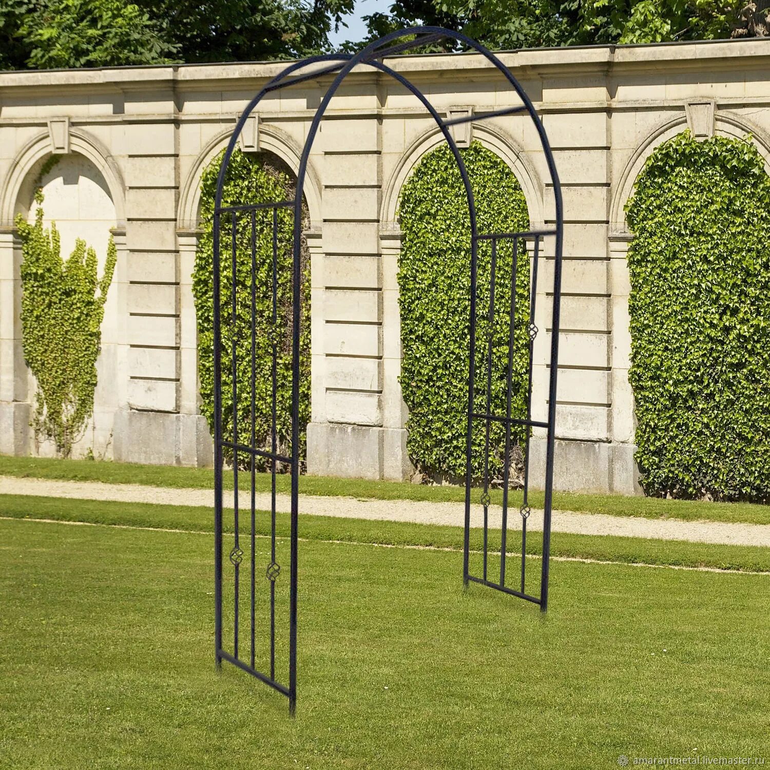 Шпалера. Арка садовая concave металлическая 40x135x230 см. шпалера перголы арки садовые. плющ на арке. садовая арка пергола.
