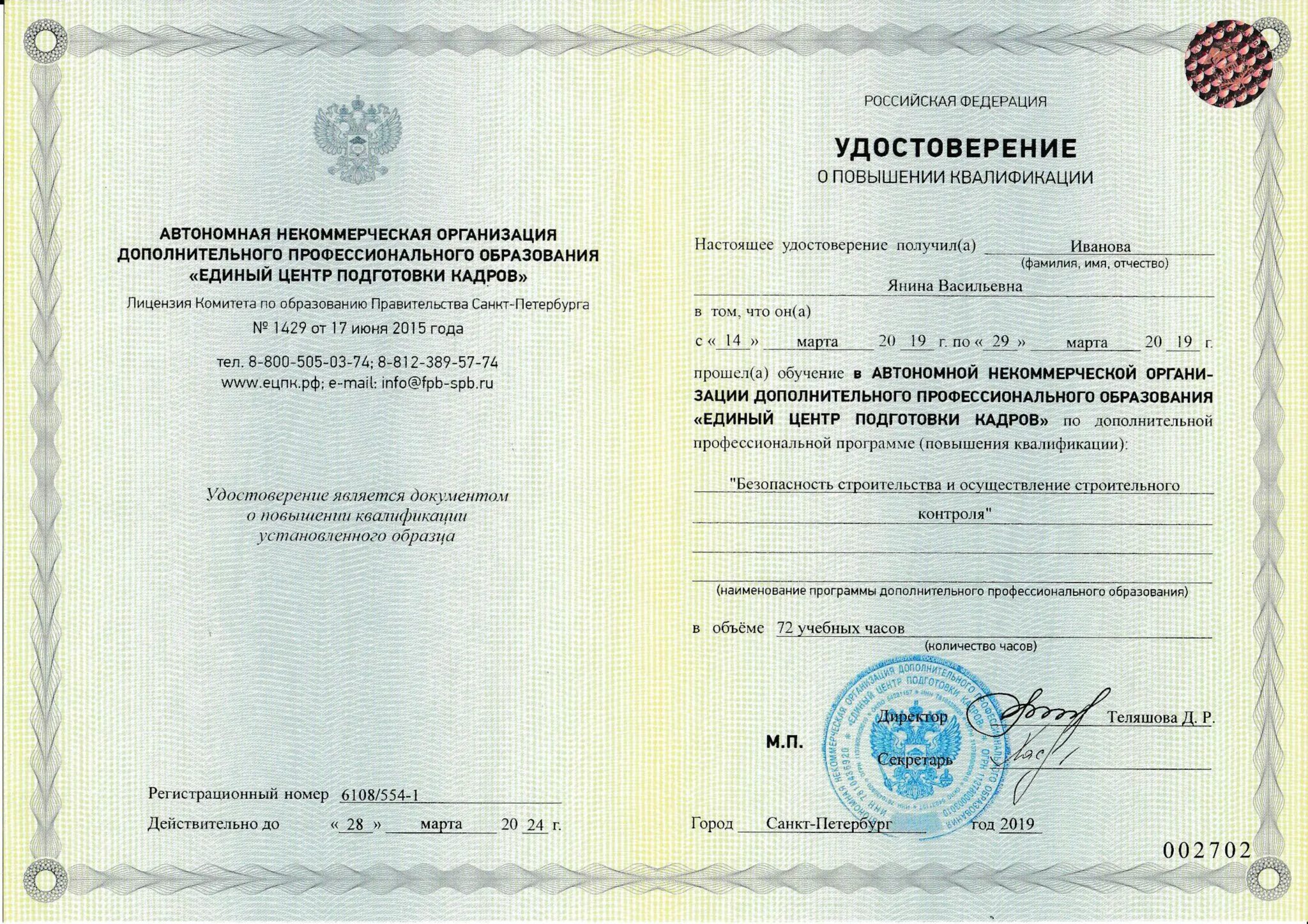 Документы учреждения дополнительного образования