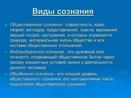 Понятие и определение сознания