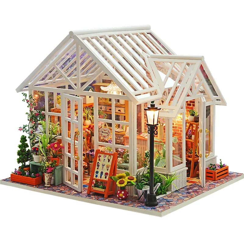 DIY конструктор оранжерея. DIY Miniature House теплица. Миниатюрные домики. Мини домики Игрушечные. Клеил домик