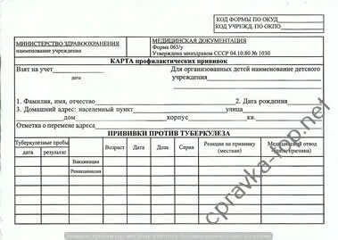 Карта прививок где