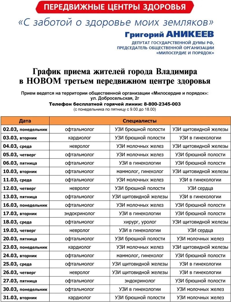 Передвижной центр здоровья. График выезда передвижного центра здоровья Аникеева. Милосердие и порядок передвижной центр. График Аникеев Милосердие и порядок передвижной. Центр здоровья аникеев расписание