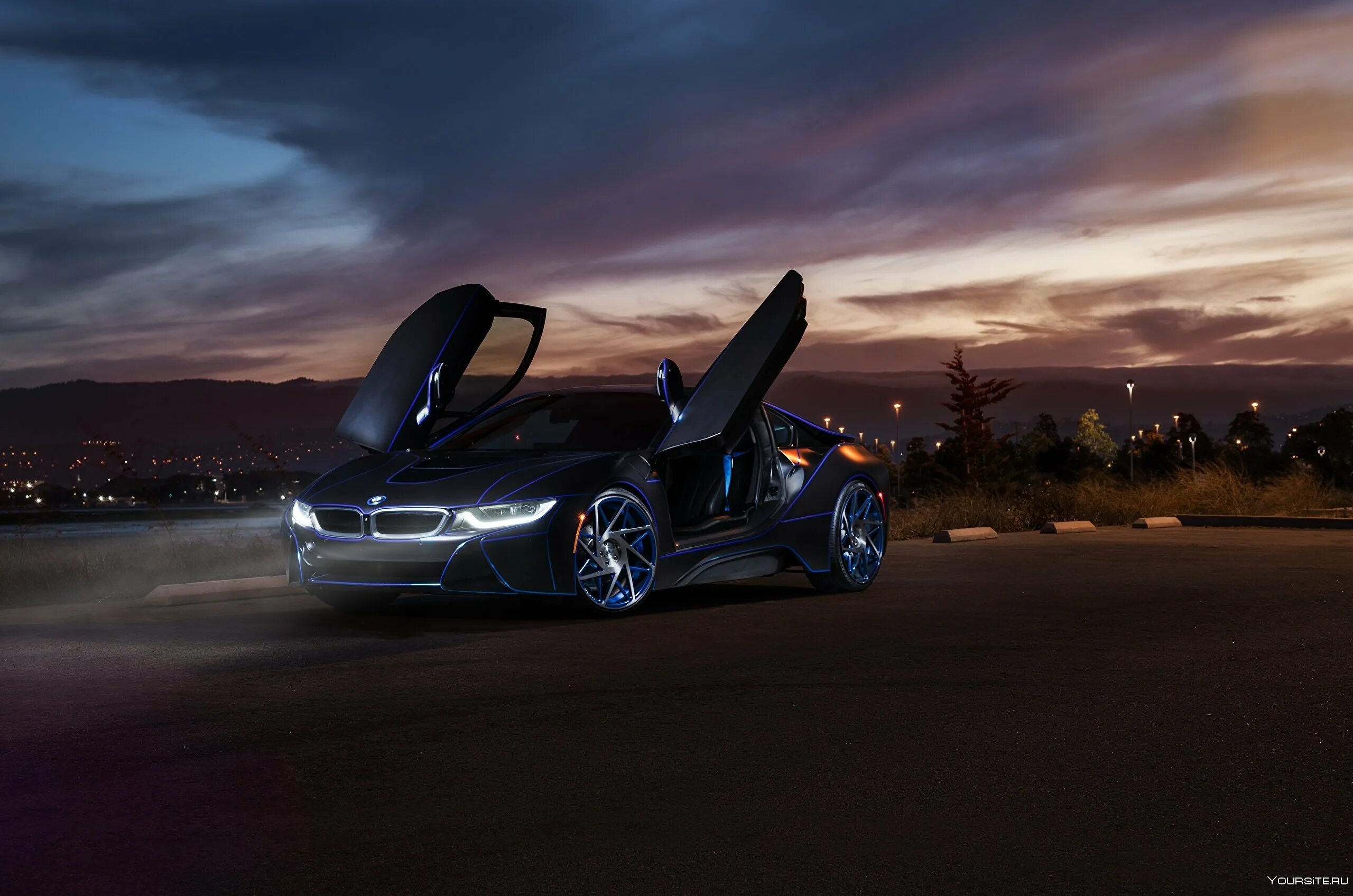 Ночь тачки. BMW i8 Night. БМВ i8 черная. BMW i8 на ночном городе. BMW i8 Black Night.