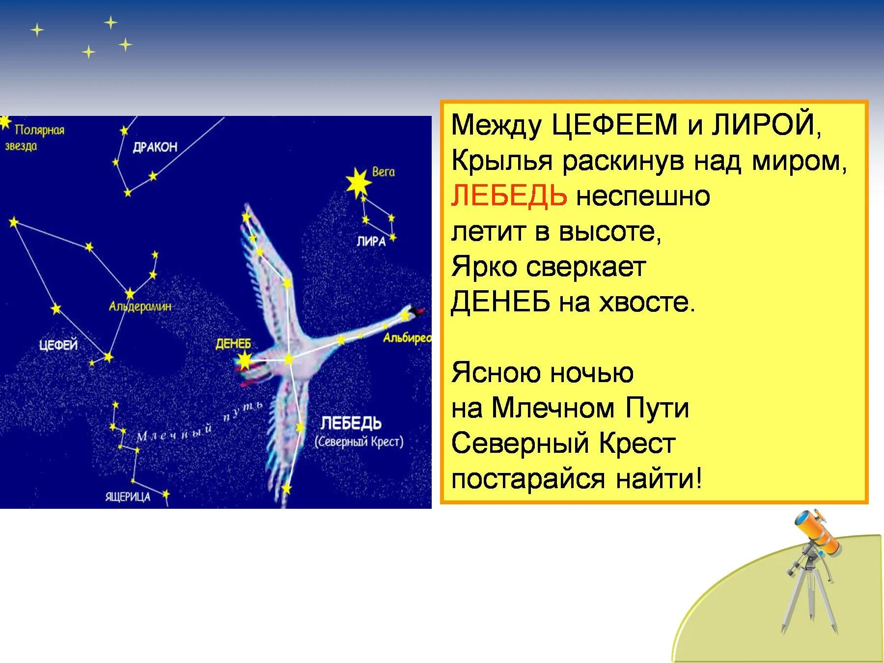 Презентация звездное небо весной 2 класс. Денеб звезда в созвездии лебедя. Созвездие лебедь 2 класс. Звёздное небо 2 класс окружающий мир. Созвездие лебедь Легенда.