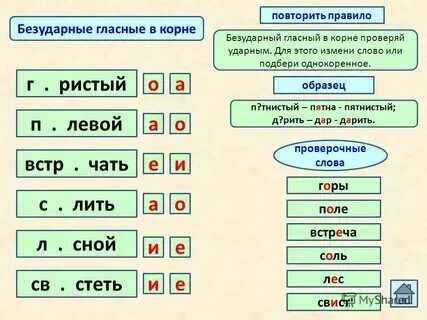 Слова с парными безударными гласными