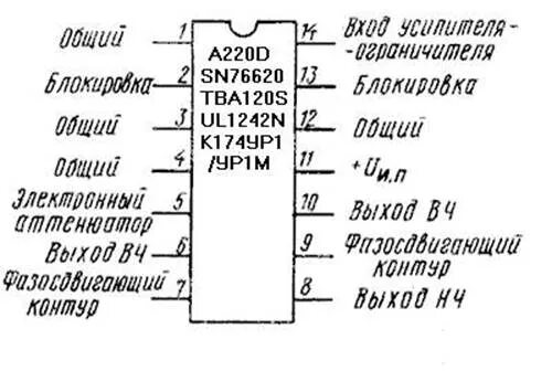 Микросхема к174ха11 описание и схема включения tca640 422.75p. купить