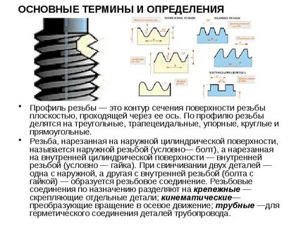 Треугольный профиль резьбы
