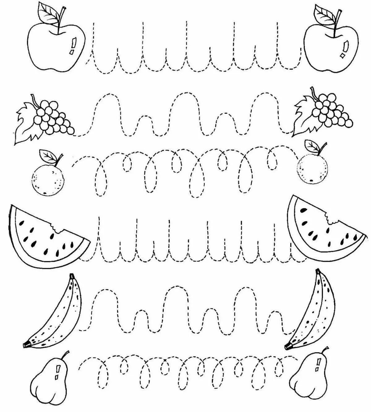 Графомоторика фрукты. Графомоторные упражнения фрукты. Фрукты задания для дошкольников. Прописи овощи и фрукты.