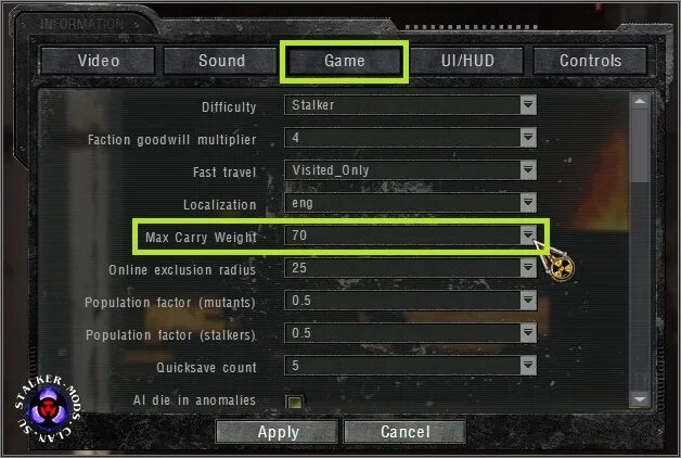 сталкер не сохраняются настройки графики