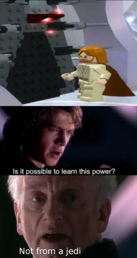 Possible to me. Not from a jedi. why isnt it possible мем. is it possible to learn this power. lego bbq skywalker мем.