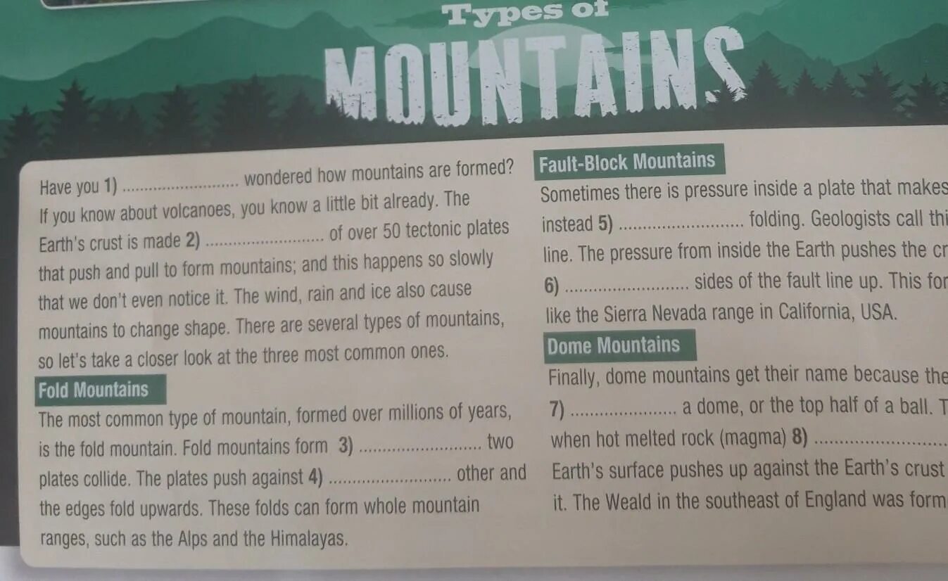 Fill in the gaps with missing Words. Read the text and complete the gaps. Text with missing Words.. Read the text and complete the gaps with the correct Word.