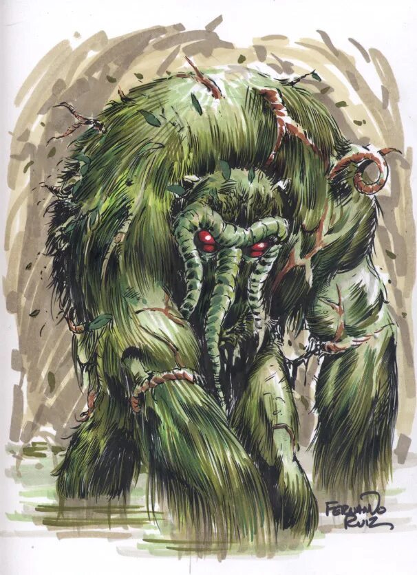 Леший Marvel. Man thing Marvel. Леший Марвел Сакаар.