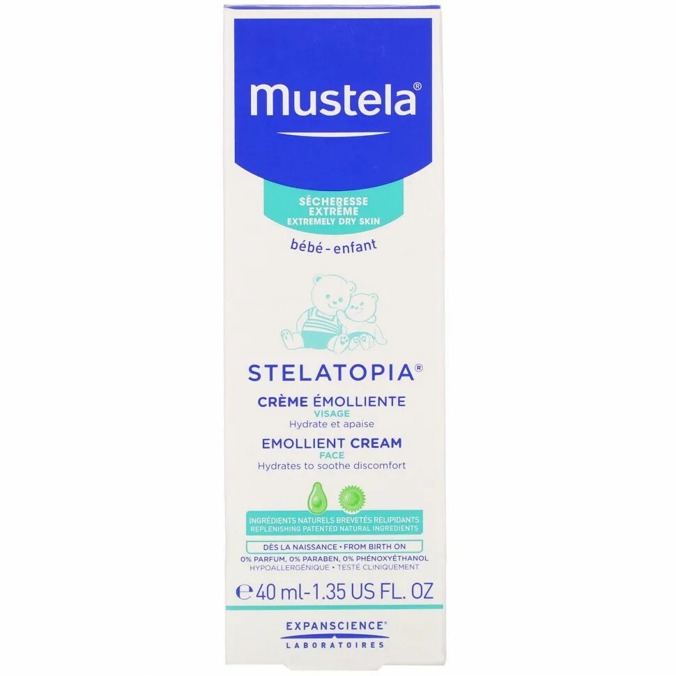 Крем мустела купить. Mustela Stelatopia крем. Mustela Stelatopia Emollient Cream. Мустела стелатопия крем для лица 40 мл. Мустела шампунь для детей.