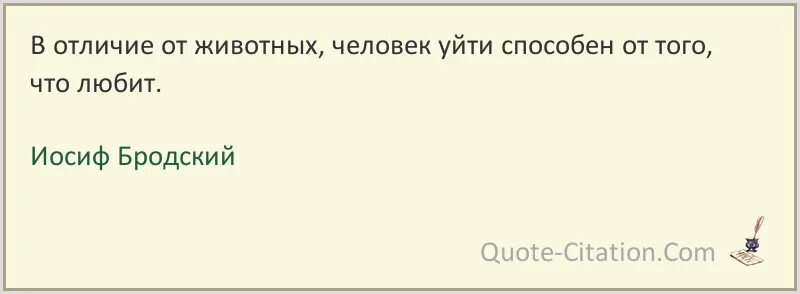 Я в отличии от него. В отличии от животных человек способен уйти. в отличие от животных, человек уйти способен от того, что любит. бродский цитаты. бродский цитаты из стихов.