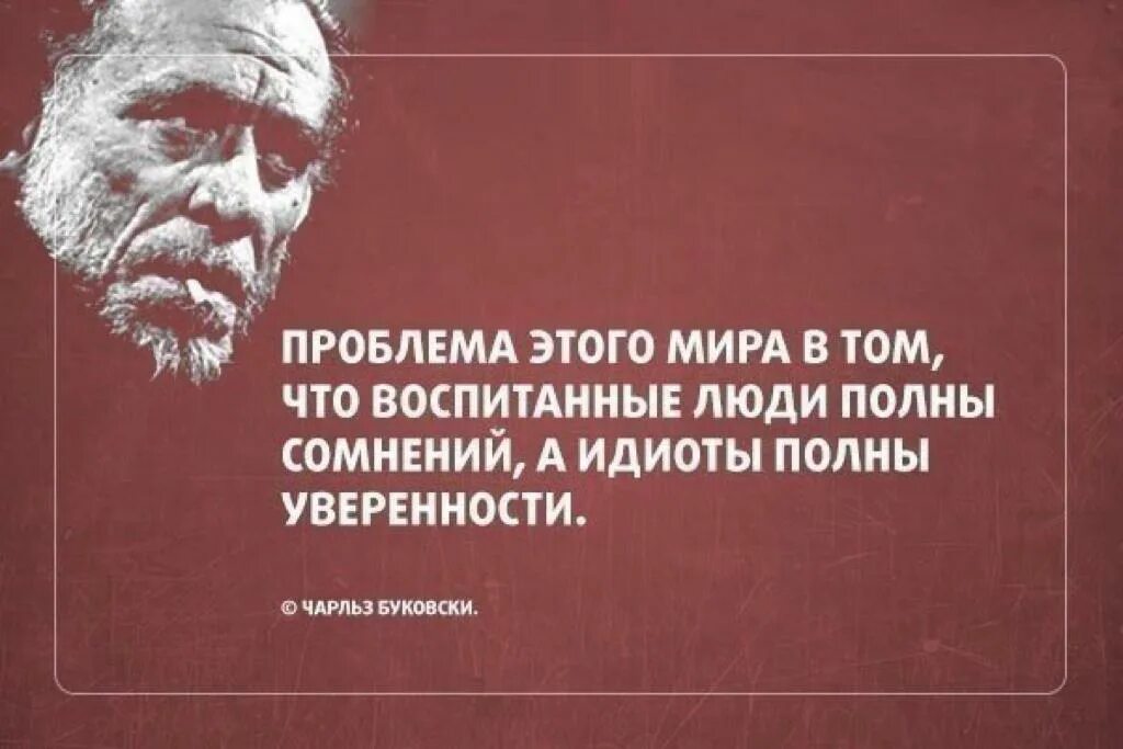 Афоризмы про идиотов. Цитаты про идиотов. Воспитанные люди полны сомнений.