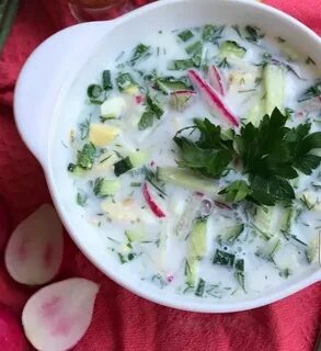 Окрошка редиска и огурец
