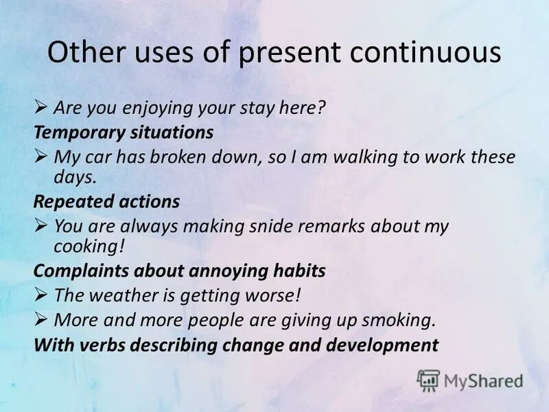 Present continuous weather. Temporary Actions present Continuous. Temporary situations present Continuous. Present Continuous temporary situations примеры. Разница между present simple и present Continuous.