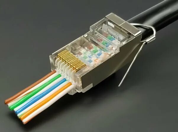 Обжатый сетевой кабель. Обжать коннектор RJ-45. RG 45 коннектор для Cat 6. Вилка rj45 экранированная. Обжим коннектора RJ-45 cat5e.