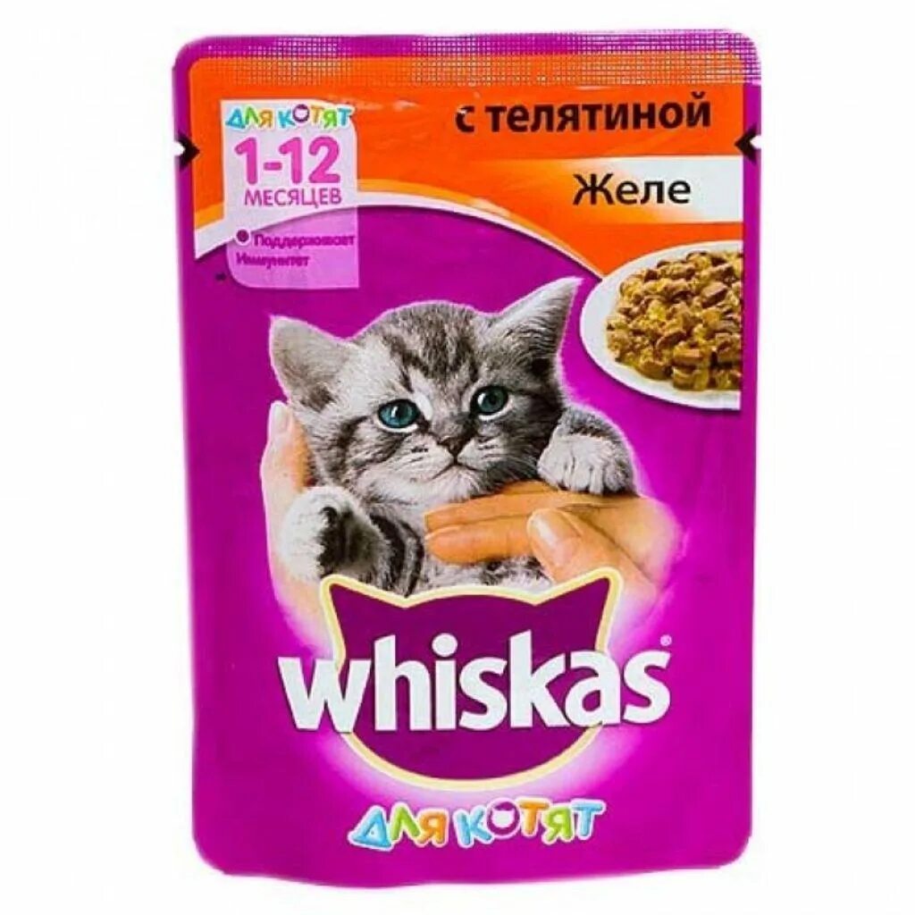Сколько стоит пакетик корма для кошек. Whiskas для котят желе телятина пауч 85г. Жидкий корм для котят вискас. Корм для кошек Whiskas с телятиной 28шт. Х 85 Г. Whiskas пауч д/котят желе телятина 75гр.