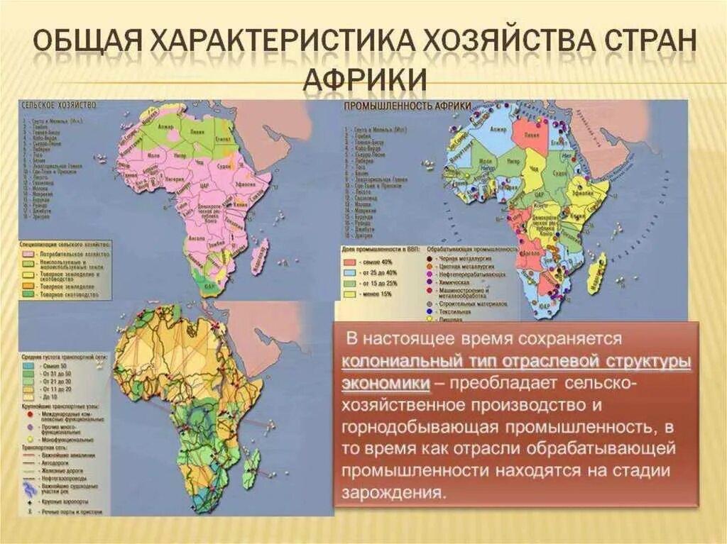 Экономическая развитая страна африки. Отрасли специализации сельского хозяйства Африки. Сельское хозяйство Африки карта. Колониальный Тип отраслевой структуры хозяйства Африки. Хозяйства старн Африки.