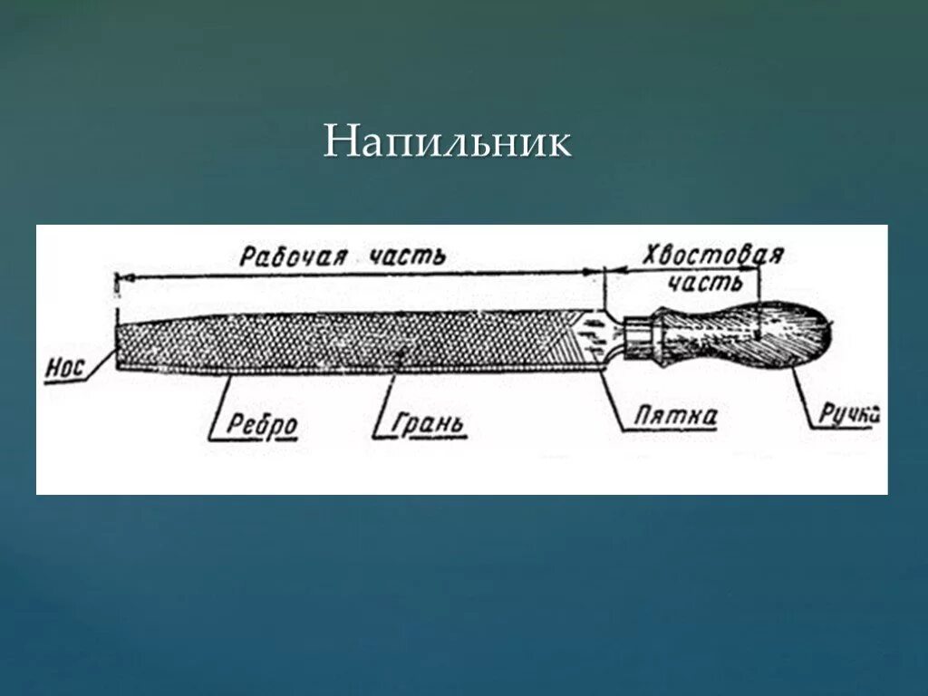 Детали напильника. Конструкция напильников. строение напильника. структура напильника. устройство напильника по металлу.