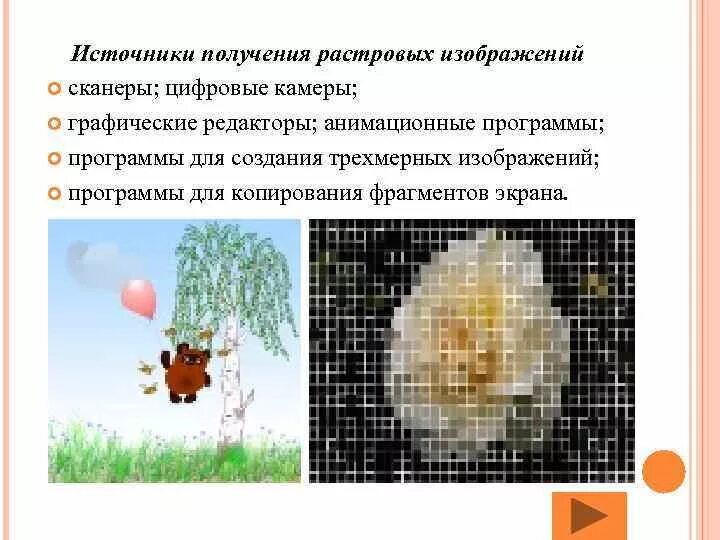 Источники получения растровых изображений. Источники получения растровых изображений