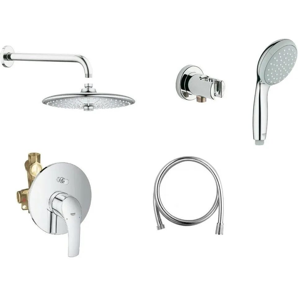 Душевая система Grohe Eurosmart Cosmopolitan 25219001. Grohe Eurosmart Cosmopolitan душевая система. Комплект Grohe Eurosmart Cosmopolitan. Смеситель для душа Grohe Eurosmart. Душа скрытого grohe