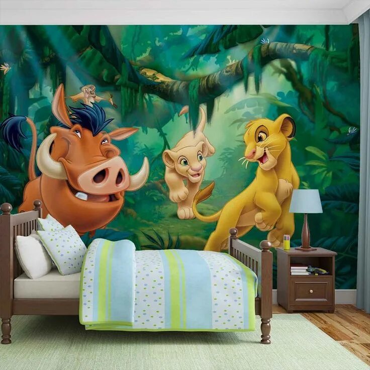 Мои любимые герои мультфильмов шрек пумба маугли. Роспись стен Король Лев. Симба Дисней. Детские обои для стен. Фотообои для детской комнаты.