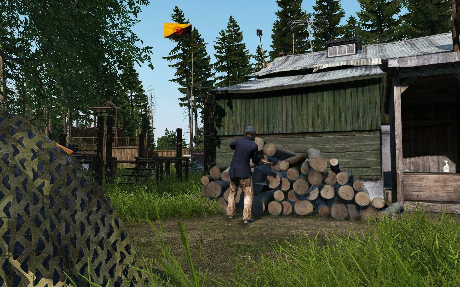Dayz стройка. Dayz ландшафты. дейз 1.19. dayz патч 1.14. dayz лесная база.