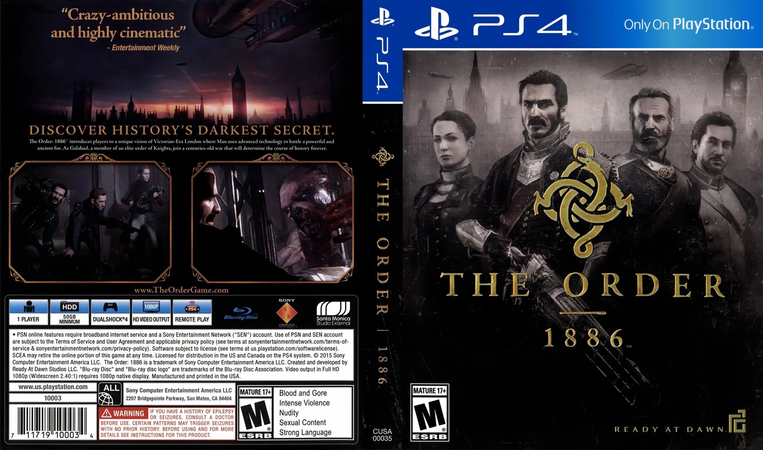 Ps4 1886. Орден 1886 Sony ps4. Order 1886 диск. Игра на ps4 order 1886. Order 1886 ps4 обложка.