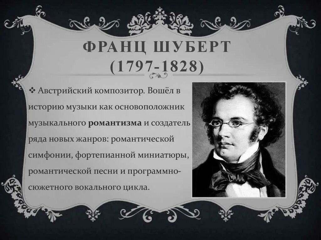 Сообщение о шуберте кратко