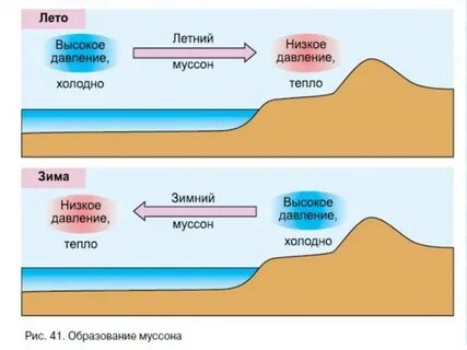 В какую сторону дует зимний муссон