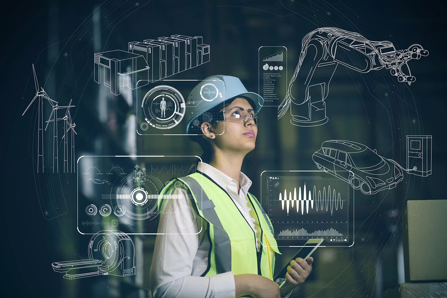 Her are engineers. Инженеры будущего. Будущие профессии. Профессии в будущем. Современные технологии в профессиях.