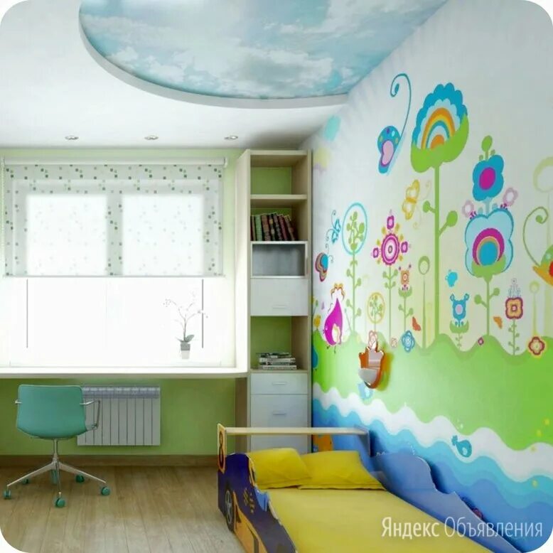 интерьеры детских комнат. ремонт в детской казань. дизайнерские детские комнаты. потолок в детской комнате натяжной. квартира детская.