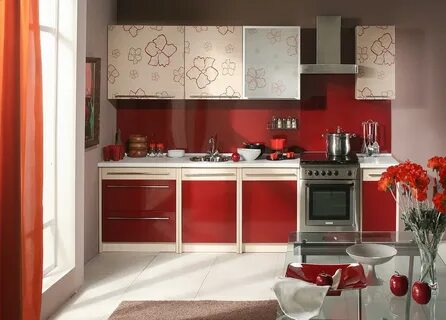 Сочетание красной кухни