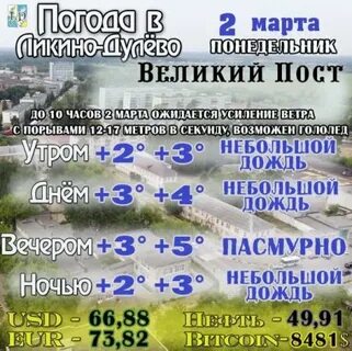 Погода в ликино дулево на завтра подробно