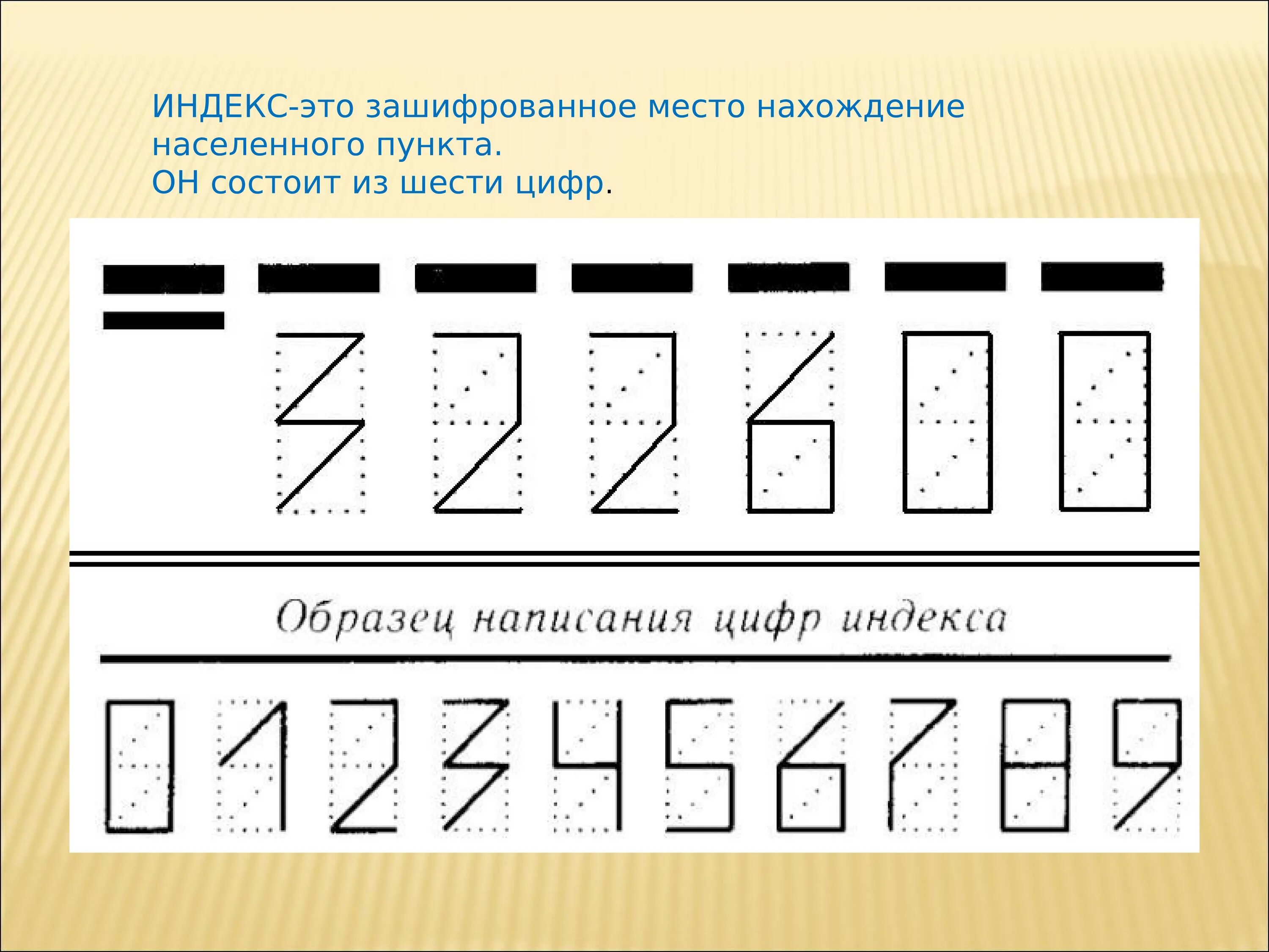 Цифры индекса образец. Индекс образец написания цифр. Индекс на письме. Образец написания индекса.