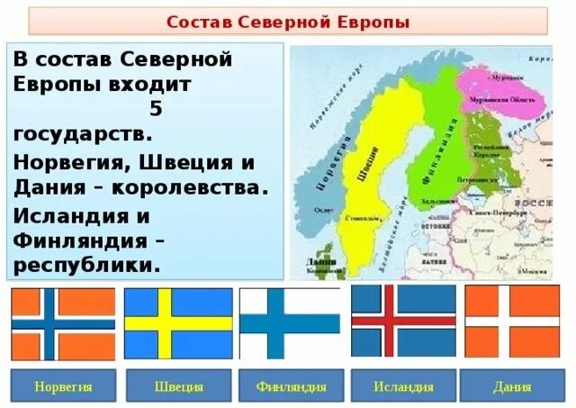 География северной европы. Северная Европа 7 класс карта. Состав территории Северной Европы.