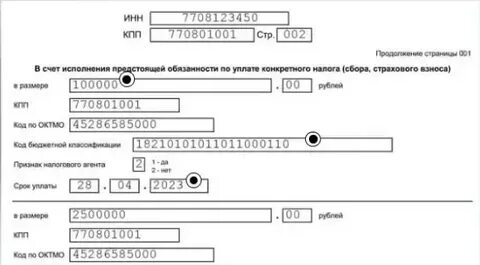 Срок зачета в счет предстоящей обязанности 2024