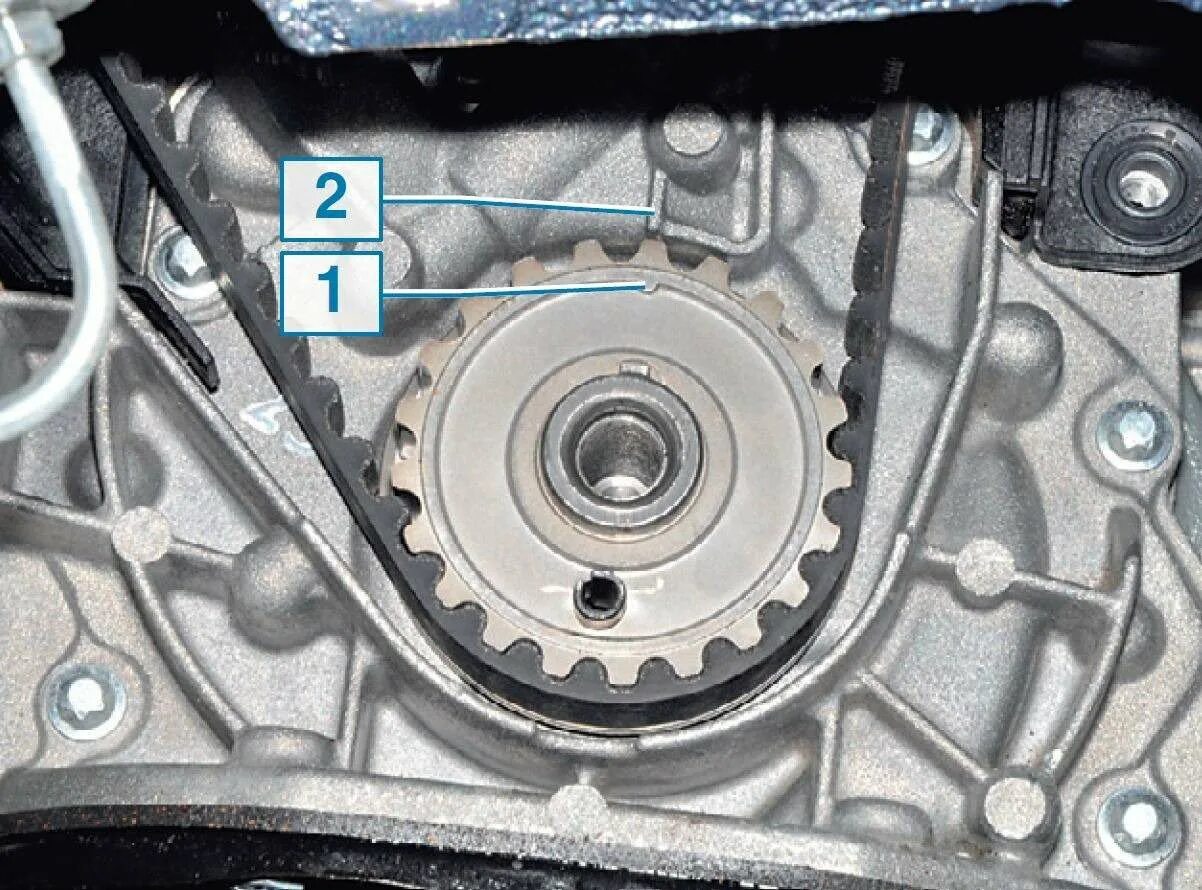 Выставить ремень ГРМ Калина 16 клапанов. Метки грм 8 кл