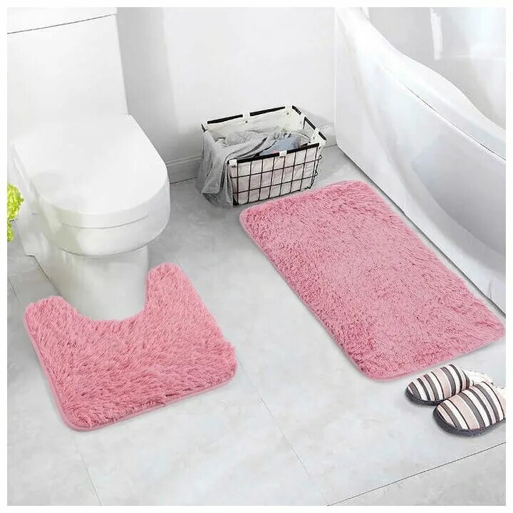 Коврик для ванной "cozy", 50*80 см, цвет-бежевый. Набор в ванную комнату коврики. Комплекты ковриков для ванной комнаты. Коврик для санузла. Коврик для ванной (50x80 см) aqua.