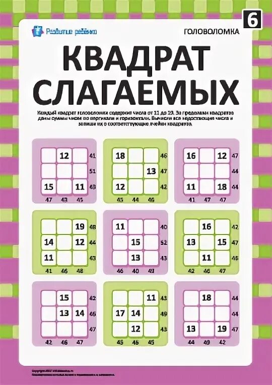 Сложение квадратов