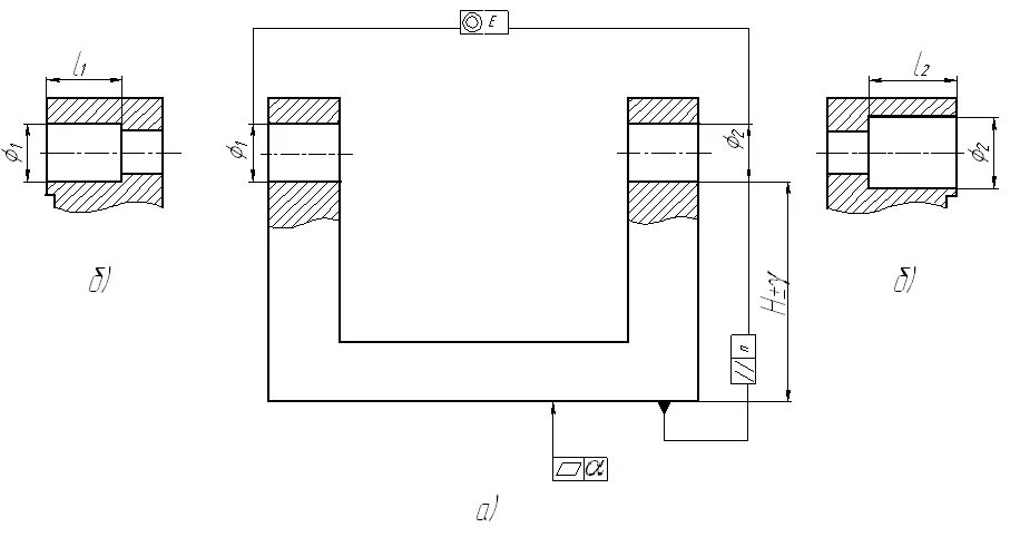 Расточка 2 отверстий соосных на чертеже. Соосные отверстия на чертеже. Параллельность отверстий на чертеже. Параллельность двух отверстий.