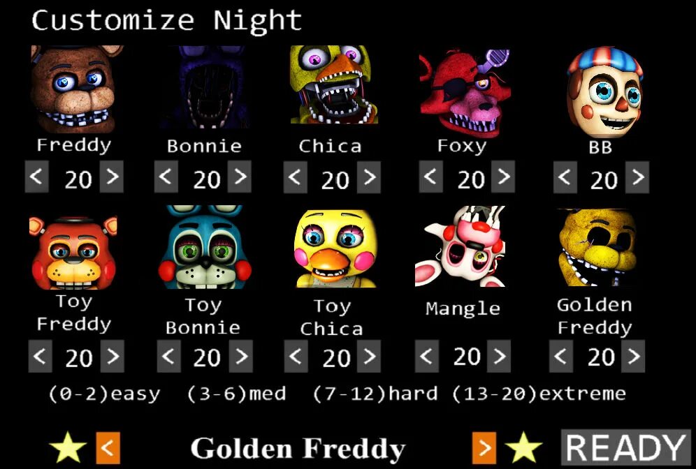 Фнаф 2 сколько. FNAF 2 Custom Night. ФНАФ игра Custom Night. ФНАФ кастом Найт. ФНАФ 2 кастом Найт.