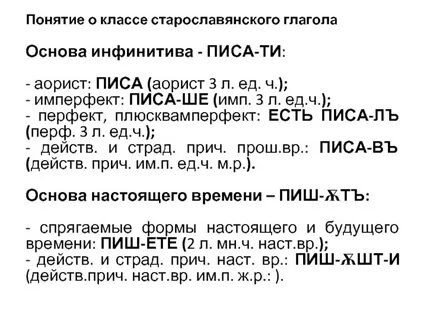 Старославянские глаголы