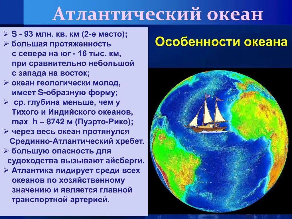 Атлантический океан особенности географического положения. Особенности Атлантического океана. Особенности природы Атлантического океана. Атлантический особенности. Характеристика Атлантического океана.