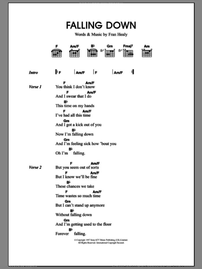 Fallen песня перевод на русский. Falling down текст. Falling down табы. Фаллинг довн текст. Fallen down аккорды.