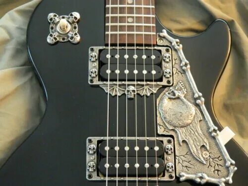 9 SKULL GUITAR PARTS FOR ESP LTD EC 100 256 50 KNOBS, RINGS, JACK COVER & MORE! 