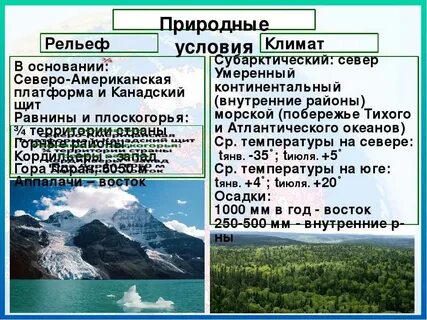 Особенности рельефа канады 7 класс